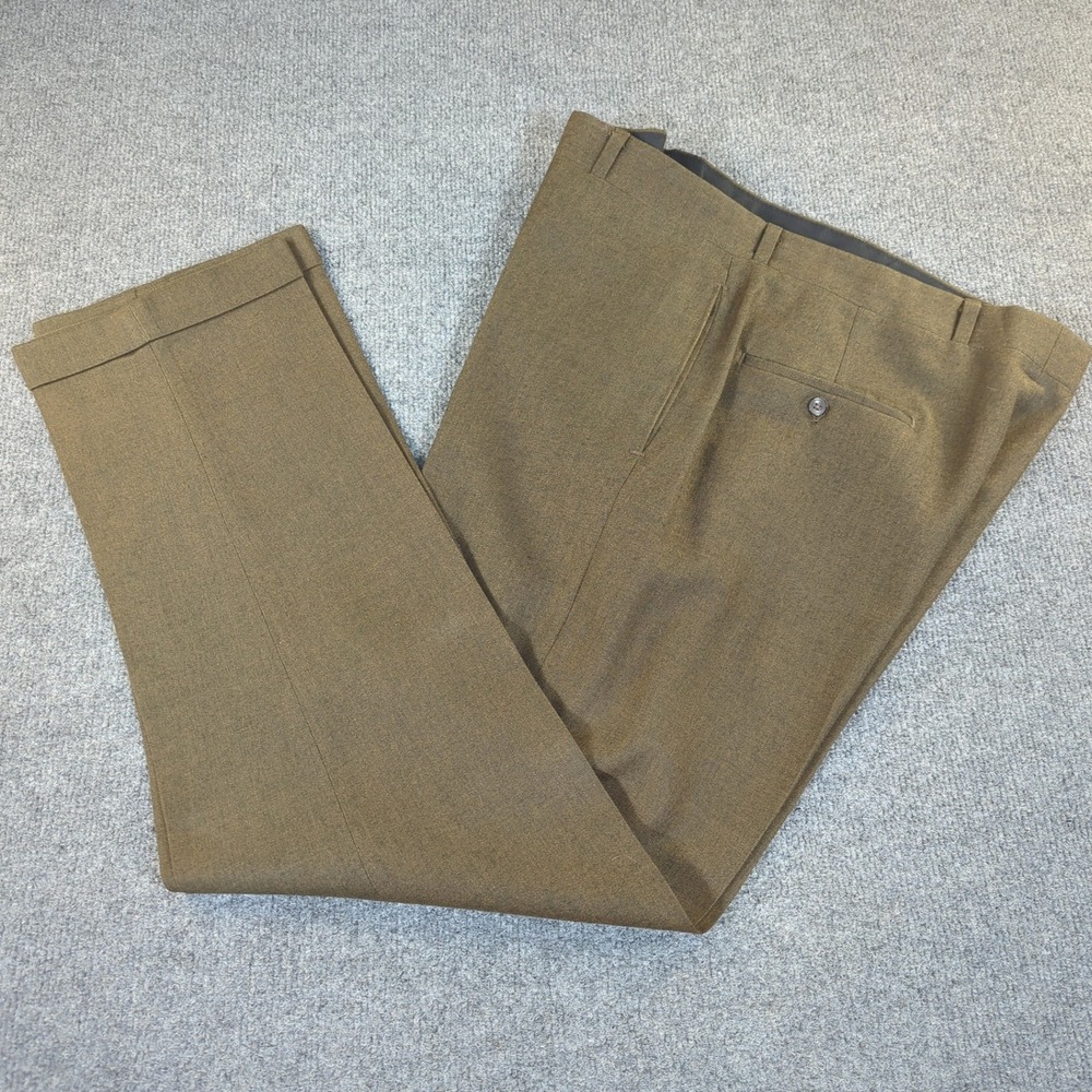 Vintage Haggar Forever Prest NFL Official Slacks Brown‎ Cuffed Pants Talon 2505